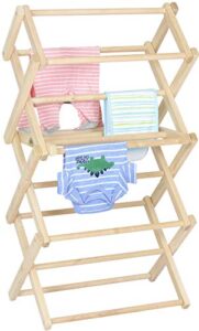 pennsylvania woodworks clothes drying rack: solid maple hard wood laundry rack for baby clothes, hand towels, delicates & more, durable small folding drying rack, made in usa, no assembly needed