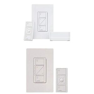 lutron alexa compatible caseta wireless dimmer kit + caseta wireless multi-location in-wall dimmer with pico remote control kit