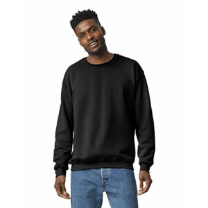 gildan unisex-adult fleece crewneck sweatshirt, style g18000, black, 2x-large