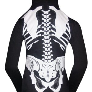 SKYLINEWEARS Women Halloween Costumes Open Face Skeleton Hoodie Long Sleeve Zip Up Hoodie Jacket Skull Open Black L