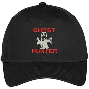 trendy apparel shop ghost hunter embroidered halloween theme adjustable baseball cap - black