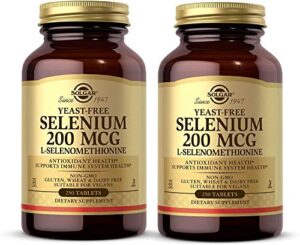 solgar yeast-free selenium 200 mcg, 250 tablets - pack of 2 - supports antioxidant & immune system health - non-gmo, vegan, gluten free, dairy free, kosher - 500 total servings