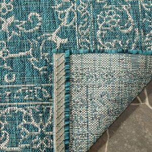 Safavieh Courtyard Collection CY8680 Indoor/ Outdoor Non-Shedding Stain Resistant Patio Backyard Area Rug, 4' x 5'7", Turquoise
