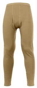 rothco military e.c.w.c.s. generation iii mid-weight bottoms, coyote brown, large