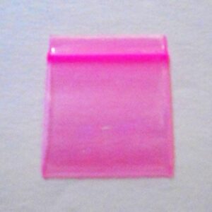 Small Poly Zipper Bags (1"x1") Colorful Micro Pouches, Mini Plastic Baggies, Thick Durable 2mil, Designer Rave Party Pouches (1010) Tiny Ziplock Dime Bag (100, Pink)