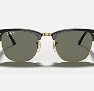 Ray-Ban RB3016 901/58 49M Clubmaster Black/Green Polarized Sunglasses For Men For Women + BUNDLE with Designer iWear Care Kit (Medium)