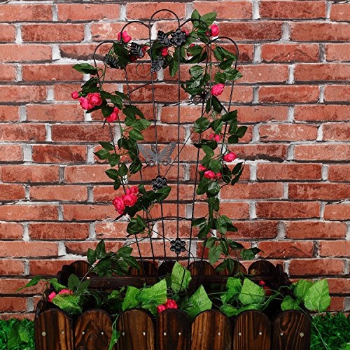 1.Go Metal Garden Trellis Panel Arch for Climbing Plants, 15" Wide x 34" High, OG-0018