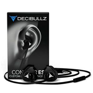 decibullz - custom molded contour es in-ear headphones, easily and quickly shaped to your ears (black)