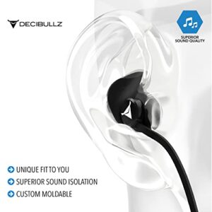 Decibullz - Custom Molded Contour ES in-Ear Headphones, Easily and Quickly Shaped to Your Ears (Black)