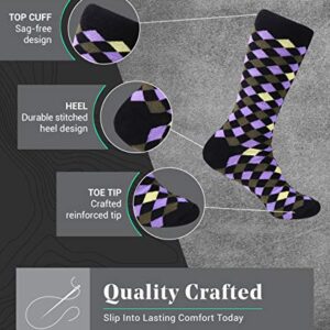 Marino Mens Dress Socks - Fun Colorful Socks for Men - Cotton Funky Socks - 6 Pack - Exclusive Collection - 10-13