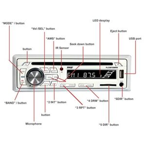 Pyle Marine Stereo Receiver Speaker Kit - In-Dash LCD Digital Console Built-in Bluetooth & Microphone 6.5” Waterproof Speakers (2) w/ MP3/USB/SD/AUX/FM Radio Reader & Remote Control - Pyle PLCDBT65MRW