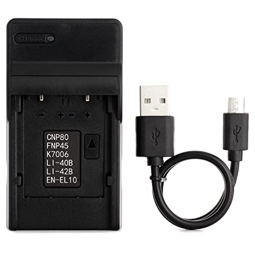 NP-80 USB Charger for Casio Exilim EX-G1, Exilim EX-N1, Exilim EX-N2, Exilim EX-S5, Exilim EX-S8, Exilim EX-S9, Exilim EX-Z35, Exilim EX-Z550, Exilim EX-Z800 Camera and More