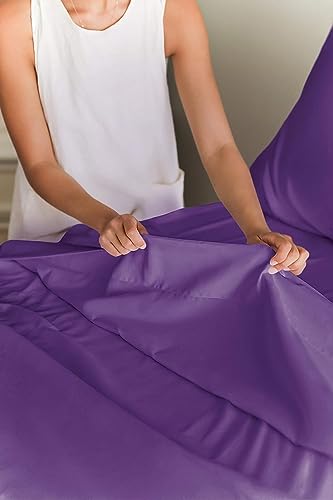 CGK Unlimited Queen Size Sheet Set - 6 Piece Set - Hotel Luxury Bed Sheets - Extra Soft - Deep Pockets - Easy Fit - Breathable & Cooling Sheets - Wrinkle Free - Comfy - Purple Bed Sheets - Queen 6 PC
