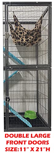 Extra Large Two Story Small Animal Cage Tight 1/2-Inch Bar Spacing for Feisty Ferret Chinchilla Rat Mice Squirrel Rabbit Sugar Glider with Rolling Stand