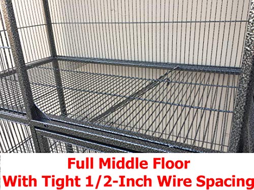 Extra Large Two Story Small Animal Cage Tight 1/2-Inch Bar Spacing for Feisty Ferret Chinchilla Rat Mice Squirrel Rabbit Sugar Glider with Rolling Stand