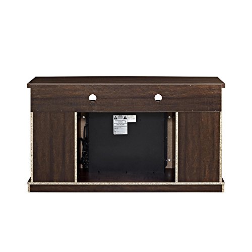 Ameriwood Home Barrow Creek Fireplace Console with Glass Doors for TVs up to 60", Espresso