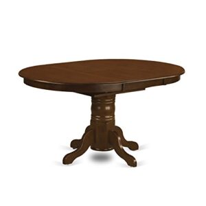 East West Furniture KEVA5-ESP-W 5 Piece Kitchen Table Set for 4 Includes an Oval Dining Table with Butterfly Leaf and 4 Dining Room Chairs, 42x60 Inch, Espresso