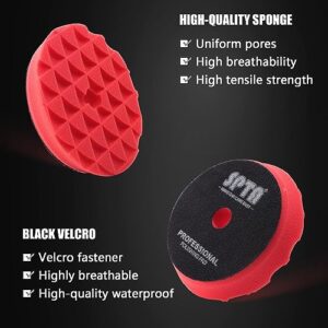 Buffing Polishing Pads, SPTA 6 Inch 150mm Body Repair Polishing Pad Set Made for 6 Inch Backing Plate, 6 Pcs Buffing Pads with Sponge, Wool and Micro-Fiber Pad Set for Car Detailing polishing Buffing