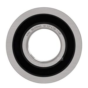 XiKe 10 Pack Flanged Ball Bearing ID 1/2" x OD 1-1/8", Suitable for Lawn Mower, Wheelbarrows, Carts & Hand Trucks Wheel Hub, Replacement for MTD, Honda, 12118 ＆ Rotary 324 Etc.