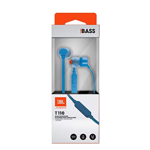 JBL T110 Blue Earphones De Botón Con Micrófono Integrated