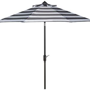 Safavieh PAT8004D Outdoor Collection Iris Fashion Line Auto Tilt Umbrella, 9', Grey/Off White