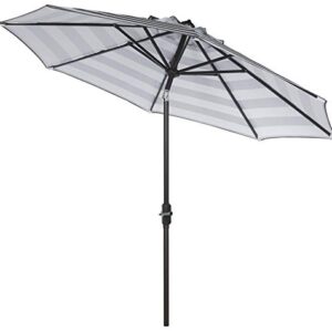 Safavieh PAT8004D Outdoor Collection Iris Fashion Line Auto Tilt Umbrella, 9', Grey/Off White