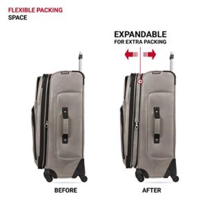 SwissGear Sion Softside Expandable Roller Luggage, Pewter, Checked-Medium 25-Inch