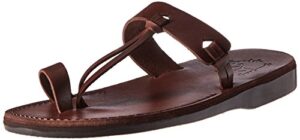 david - leather open toe sandal - brown