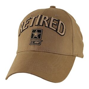 eagle crest u.s. army retired baseball hat, coyote brown