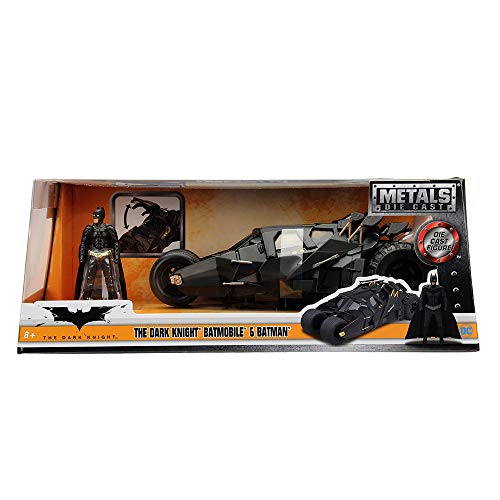 Jada Toys DC Comics 2008 The Dark Knight Batmobile With Batman figure; 1:24 Scale Metals Die-Cast Collectible Vehicle