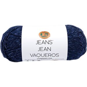 lion brand yarn jeans yarn, soft yarn for knitting and crocheting, yarn for crafts, 1-pack