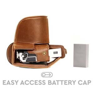 Megagear Olympus Pen E-Pl8 Ever Ready Leather Camera Case And Strap, With Battery Access - Light Brown - MG919