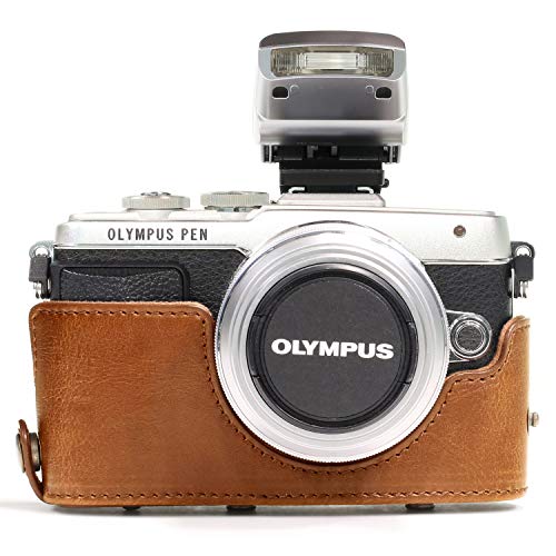 Megagear Olympus Pen E-Pl8 Ever Ready Leather Camera Case And Strap, With Battery Access - Light Brown - MG919