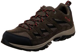 columbia mens crestwood hiking shoe breathable, high-traction grip, camo brown, heatwave, 14 us