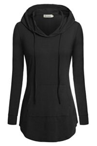 nandashe women hoodies & sweatshirts, ladies elegant mock neck long sleeve professional formal company business office shirts for work special occasions with pocket black large us size 10-14