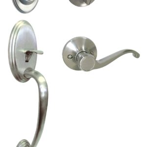 eBuilderDirect Satin Nickel Lock Door Lever Handle Entry/Privacy/Passage/Dummy/Deadbolt/Handleset 835DC (Front Door Handle Set Keyed Alike)