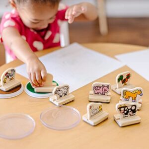 Melissa & Doug My First Wooden Stamp Set - Farm Animals - Art Projects, With Washable Ink, Farm Themed Wooden Stamps For Kids Ages 4+,Brown / Green
