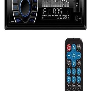 Pyle Bluetooth Marine Receiver Stereo - 12v Single DIN Style Boat In dash Radio Receiver System with Digital LCD, RCA, MP3, USB, SD, AM FM Radio - Remote Control, Wiring Harness - PLRMR27BTB (Black)