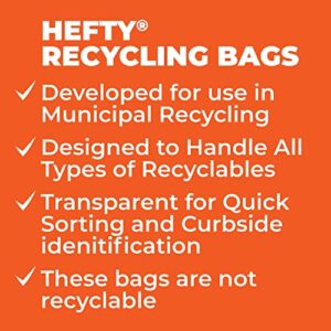 Hefty Recycling Trash Bags, Blue, 30 Gallon, 36 Count