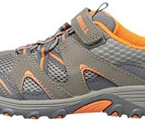 Merrell unisex child Trail Chaser Hiking Sneaker, Gunsmoke/Orange, 4 Big Kid US