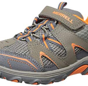 Merrell unisex child Trail Chaser Hiking Sneaker, Gunsmoke/Orange, 4 Big Kid US