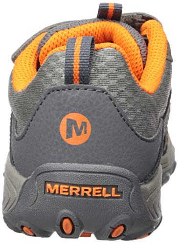Merrell unisex child Trail Chaser Hiking Sneaker, Gunsmoke/Orange, 4 Big Kid US