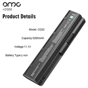 HP MU06 Battery Compatible with HP 2000 Notebook PC 2000-2B19WM 2000-2C29WM 2000-2B09WM 2000-369WM 2000-365DX 2000-329WM 2000-2C29NR 2000-2d19WM 2000-299WM MU09 CQ42 CQ62[11.1V;5200mAh/58wh;6-Cell]
