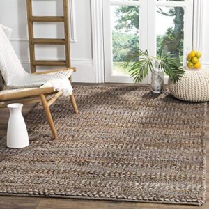safavieh natural fiber collection accent rug - 4' x 6', beige, handmade braided woven jute, ideal for high traffic areas in entryway, living room, bedroom (nf212b)