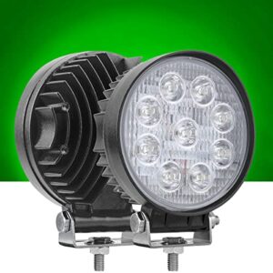 27W Spot Green Round Work LED Light Fog Offroad Off Road Lights Driving Lamp Waterproof for Hunting Pickup UTV Truck Car Boat SUV Boat 4WD ATV 12V 24V 4x4 Tractor Motorcycle（2pcs）