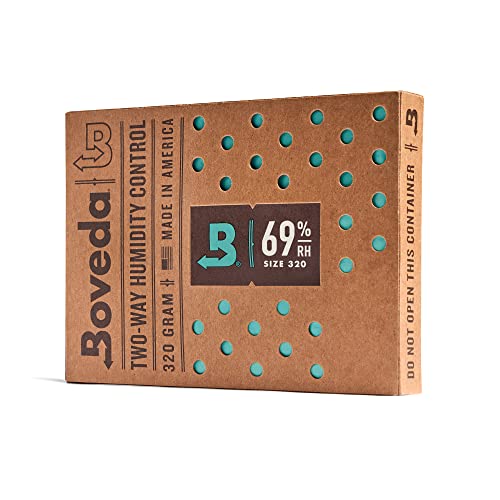 Boveda 69% Two-Way Humidity Control Pack For Large Wood Humidifier Boxes & Plastic or Electric Coolers – Size 320– Single – Moisture Absorber – Humidifier Pack – Individually Wrapped Hydration Packet