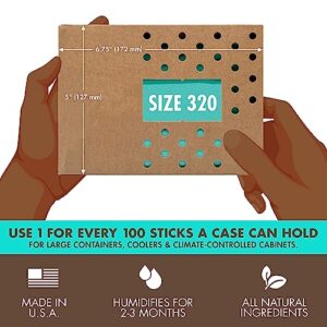 Boveda 69% Two-Way Humidity Control Pack For Large Wood Humidifier Boxes & Plastic or Electric Coolers – Size 320– Single – Moisture Absorber – Humidifier Pack – Individually Wrapped Hydration Packet