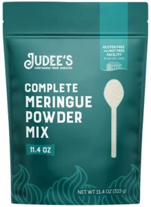 judee’s complete meringue powder mix 11.4 oz - great for baking and decorating - no preservatives - gluten-free and nut-free - make meringue cookies, pies, frosting, and royal icing