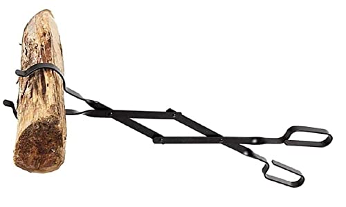 Rocky Mountain Goods Firewood Tongs - Reinforced Wrought Iron for extra strength - 26” - Log grabber for up 12” thick logs - Log - Rust resistant finish fireplace tongs for indoor / outdoor (1)