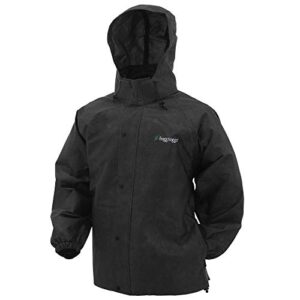 frogg toggs men's standard classic pro action waterproof breathable rain jacket, black, small